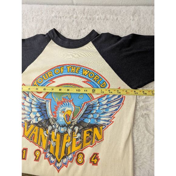Vintage Van Halen 1984 Tour baseball shirt‎ 3/4 Sleeve S Small 80's Vtg *Flaws - Picture 10 of 12